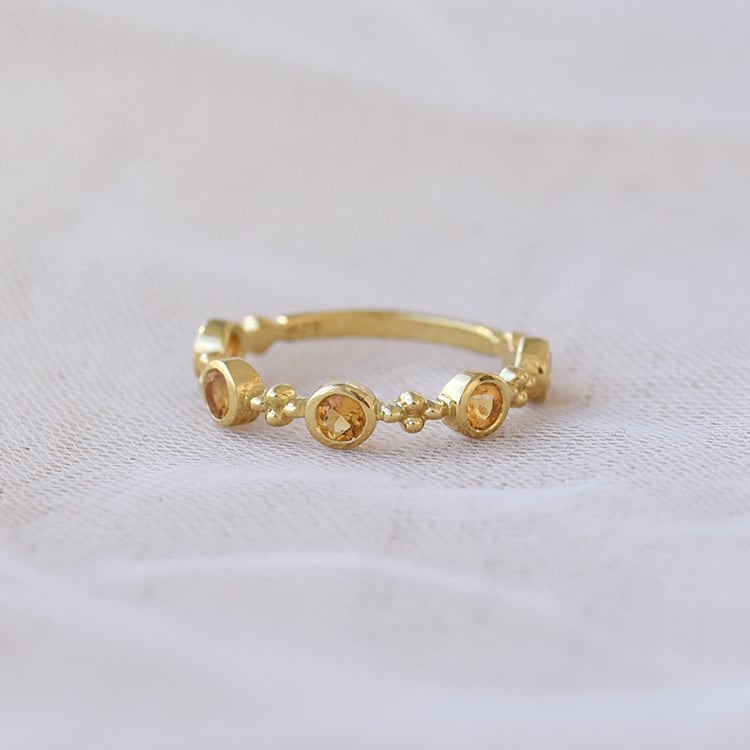 Pozlacený prsten s citríny 69281