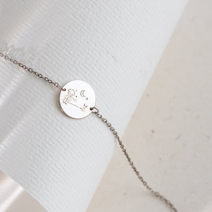 Stříbrný náramek Malý princ s liškou a gravírem