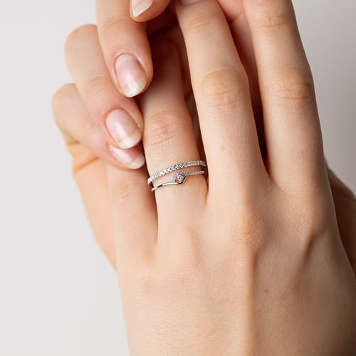 Stříbrný romantický prsten s lab-grown diamanty Anthia