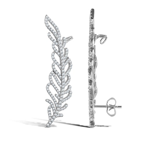 Stříbrné climber náušnice se zirkony 