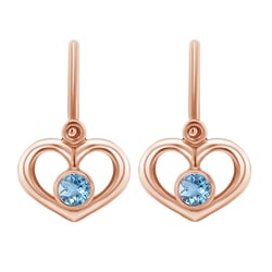 Zlaté dětské náušnice ve tvaru srdíčka s drahokamem dle výběru Ariel