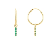 Zlaté visací náušnice se smaragdy Elaine