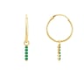 Zlaté visací náušnice se smaragdy Elaine