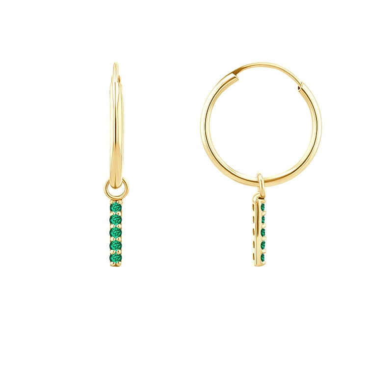 Zlaté visací náušnice se smaragdy Elaine