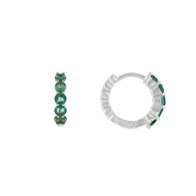 Jemné náušnice se smaragdy z bílého zlata 85271
