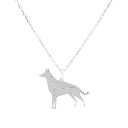 Stříbrný přívěsek ve tvaru psa s gravírem German Shepherd