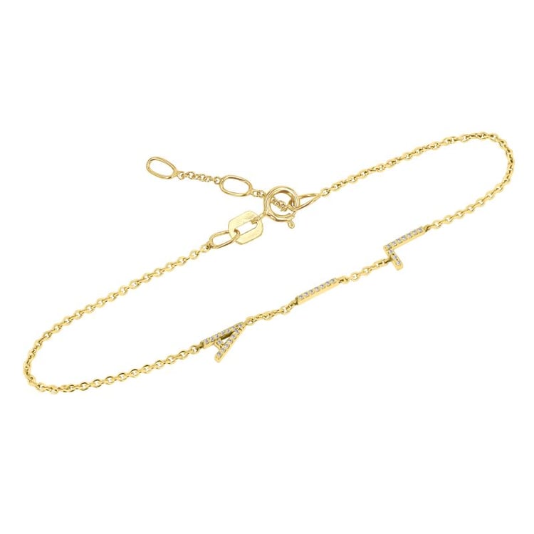 Náramek se 3 písmenky a lab-grown diamanty Anika 152485