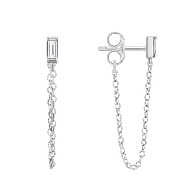 Minimalistické visací náušnice s diamanty 90883