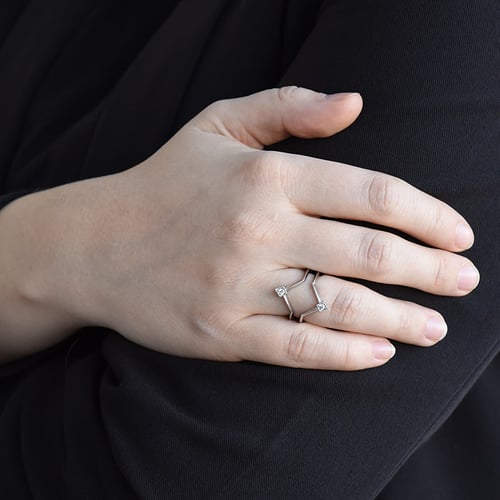 Vykrojený prsten s diamanty Danis
