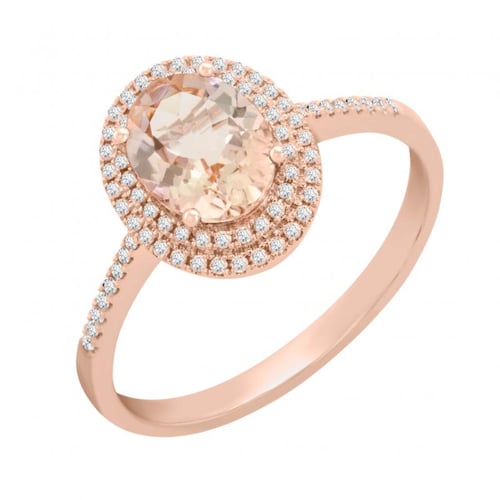 Zlatý prsten s morganitem a diamanty Danae