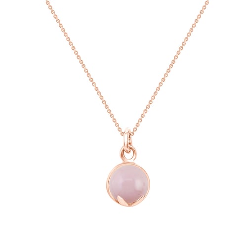 Zlatý přívěsek s cabochon růžovým opálem Azalea