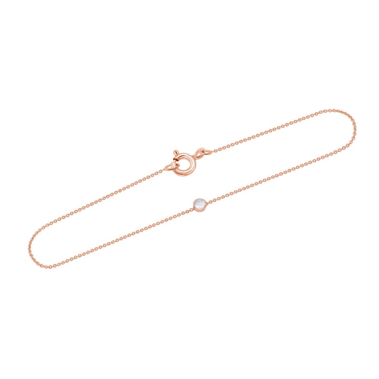 Náramek z růžového zlata s měsíčním kamenem