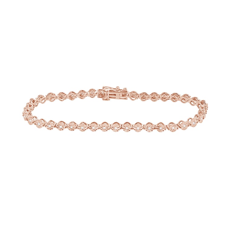 Stříbrný náramek s třpytivými lab-grown diamanty Jago 108029