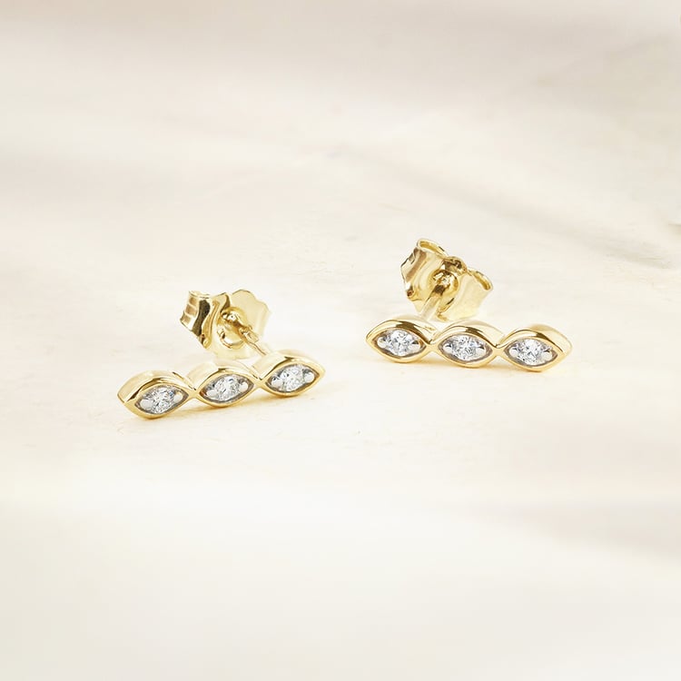 Zlaté náušnice s lab-grown diamanty Monna 163450