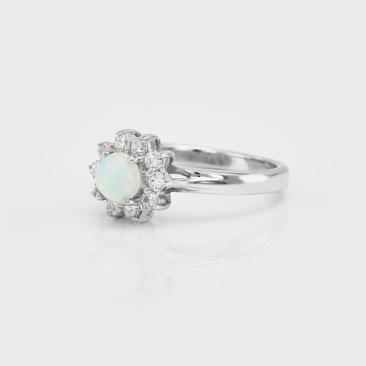 Prsten s bílým opálem 17338