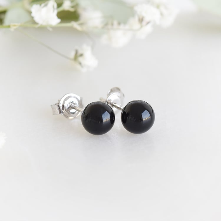 Náušnice s černými onyxy 88002