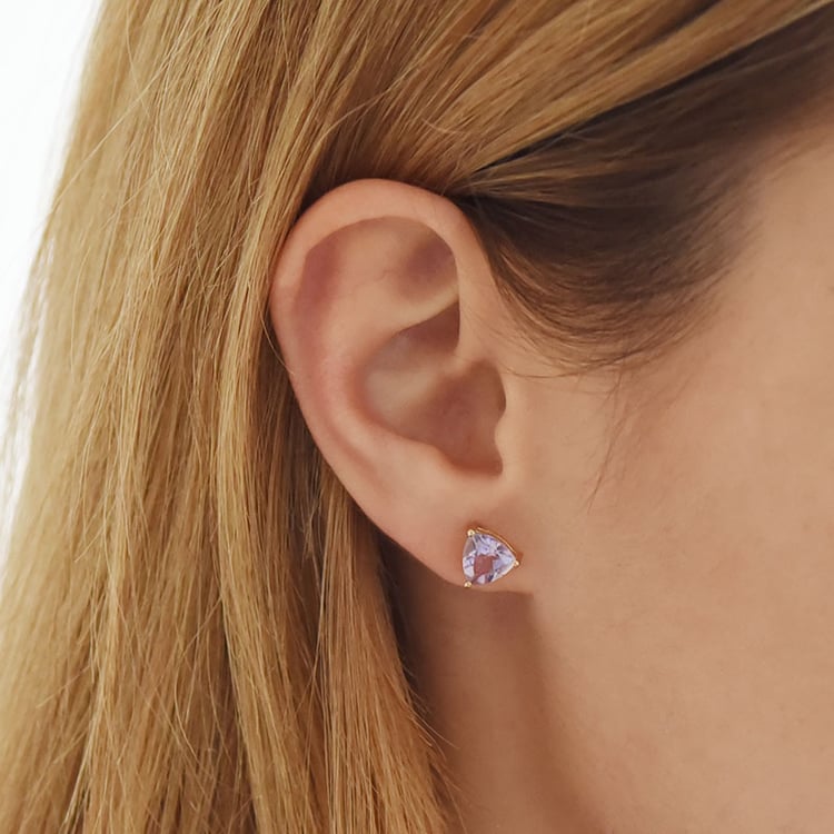 Náušnice s růžovo-fialovým ametystem 92437