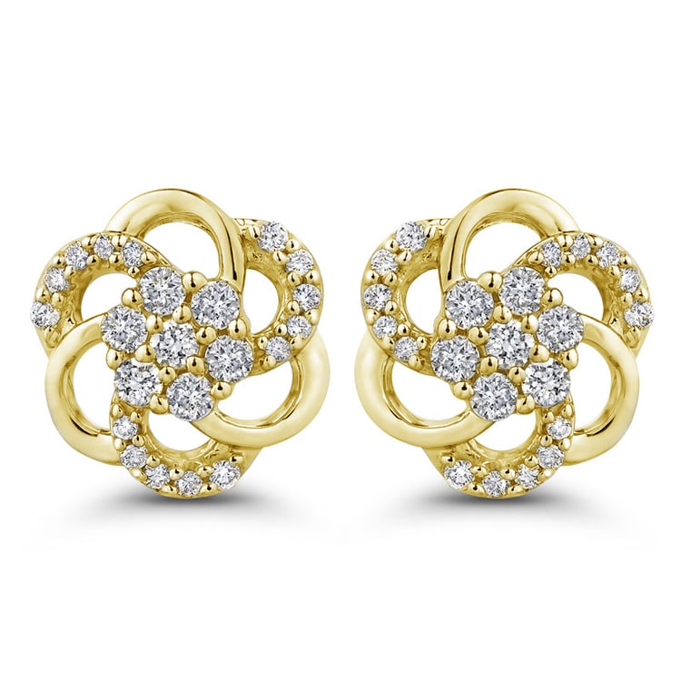 Diamantové náušnice z žlutého zlata 76240