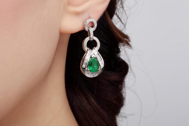 Zlaté smaragdové náušnice Edrica 6982