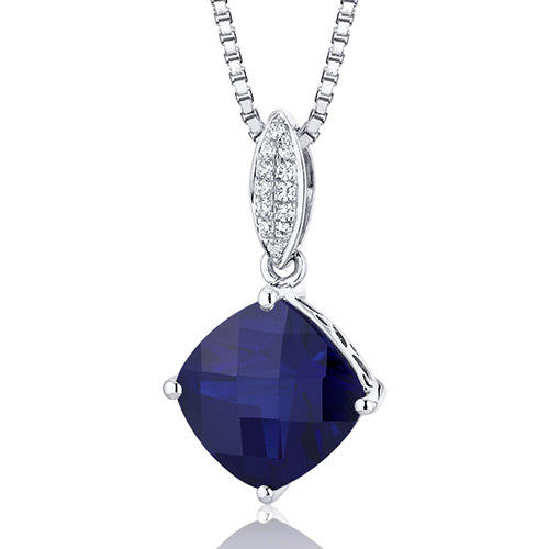 Stříbrný náhrdelník s modrým safírem