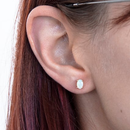 Náušnice s oválnými opály Zamora