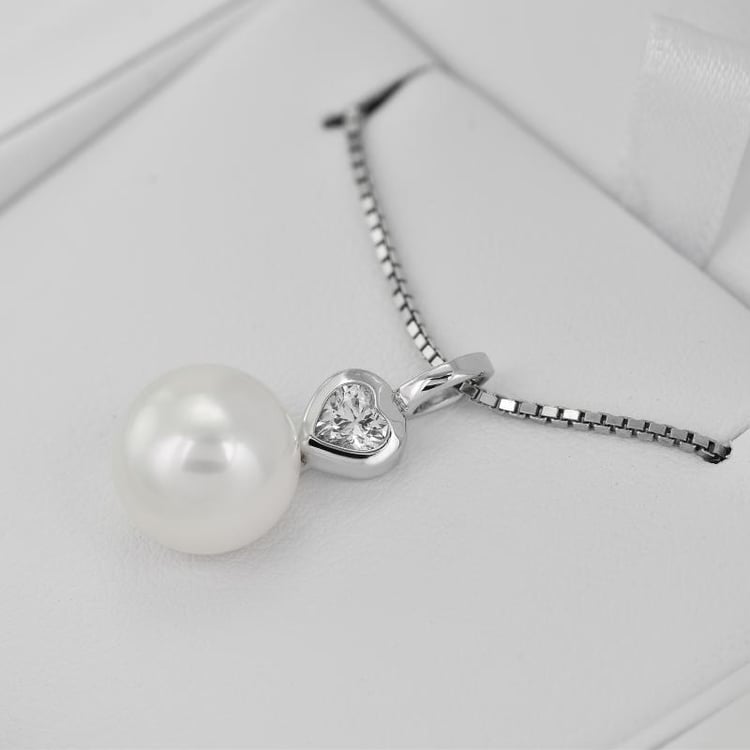 Náhrdelník s perlou a zirkony 3475