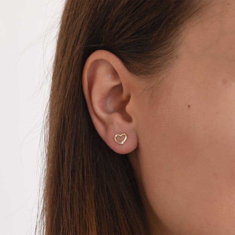 Srdcové pozlacené náušnice 73291