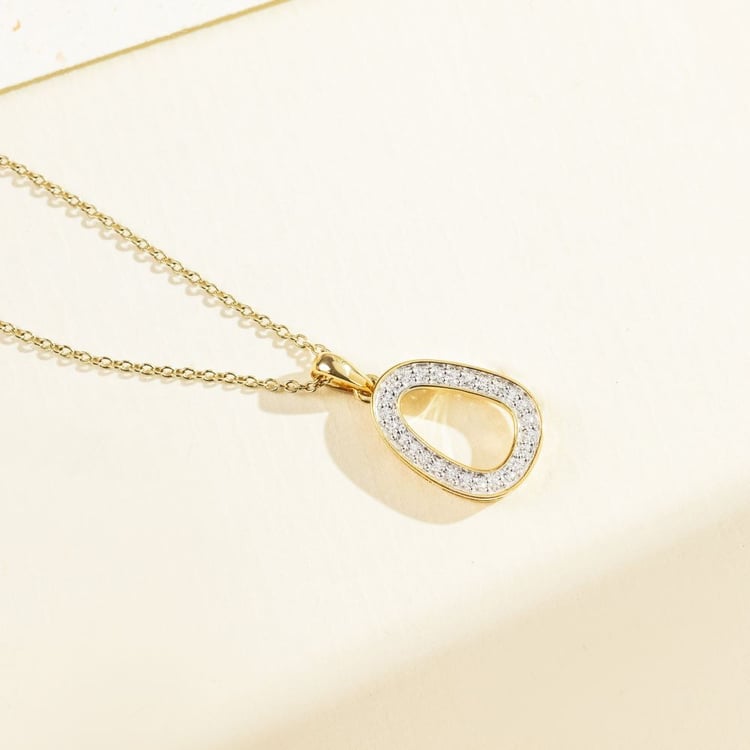 Zlatý přívěsek s lab-grown diamantmi Evie 163605