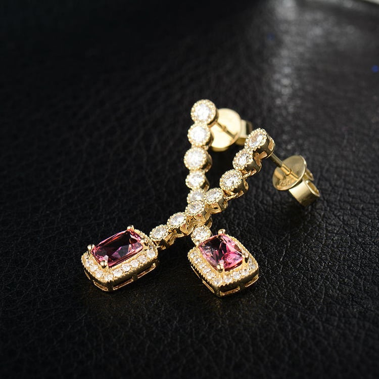 Náušnice s turmalíny a diamanty 17835