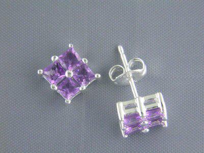 Ametystové náušnice ze stříbra 2160