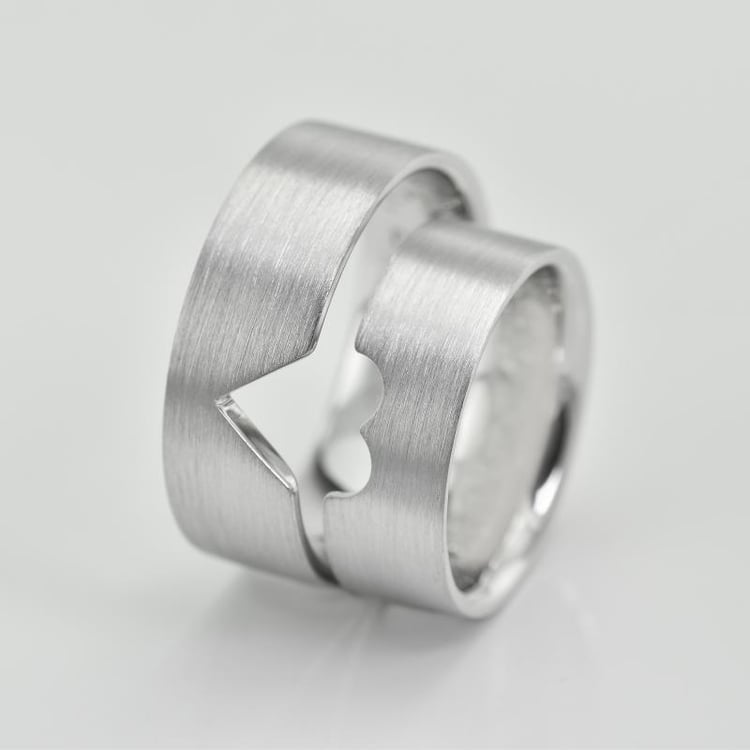 laté snubní prsteny s výřezem srdce Balew 22693