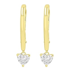 Stříbrné srdíčkové náušnice s 0.25ct lab-grown diamantem Lola