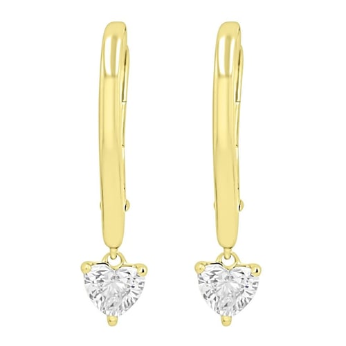 Stříbrné srdíčkové náušnice s 0.25ct lab-grown diamantem Lola