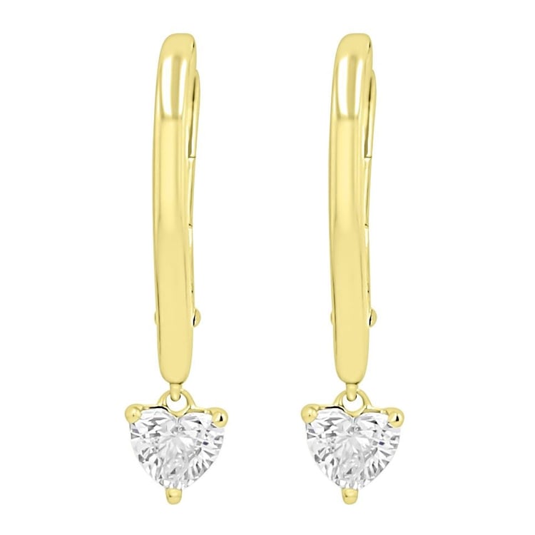 Stříbrné srdíčkové náušnice s 0.25ct lab-grown diamantem Lola 171304
