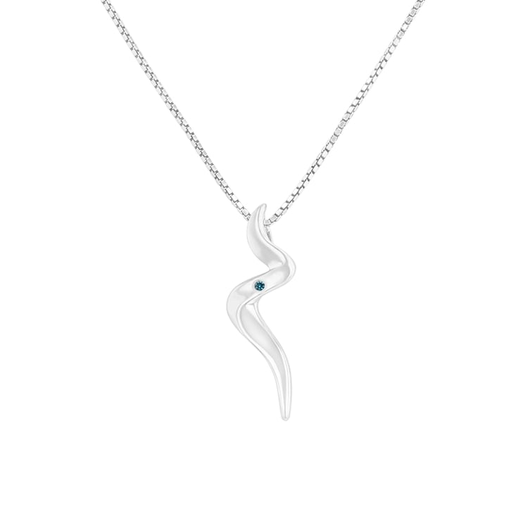 Stříbrný přívěsek s modrým diamantem