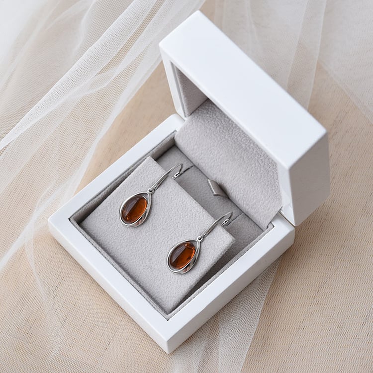 Náušnice s koňakovými jantary 67062