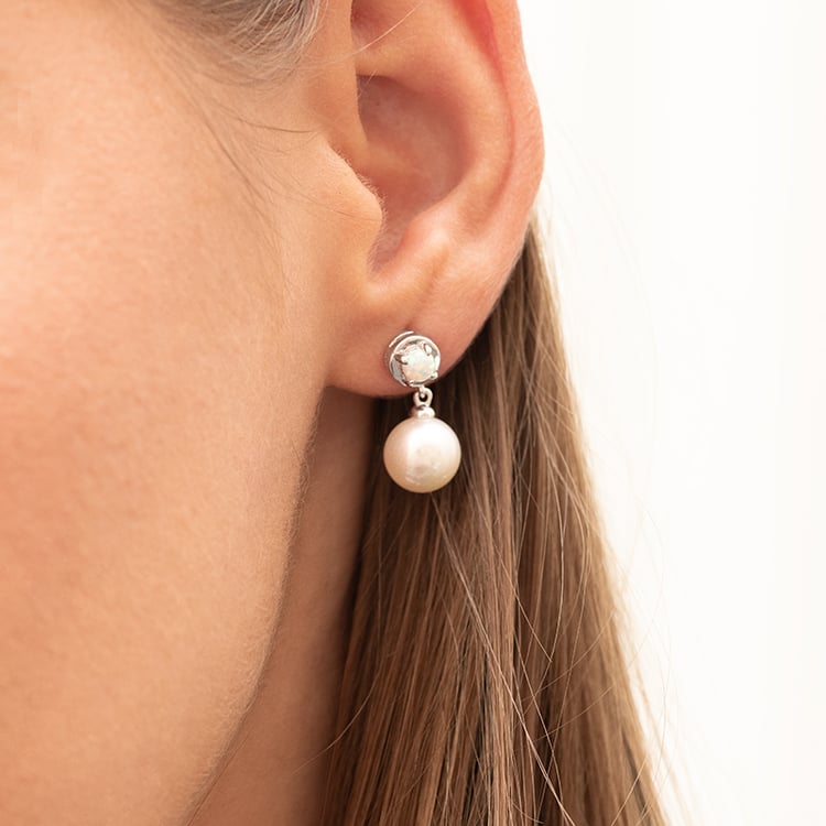 Stříbrná kolekce perlových šperků s lab-grown opály Jasna 142946