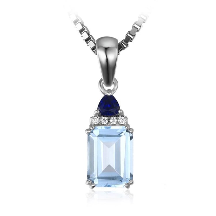 Topazový přívěsek se safírem a zirkony Wraua