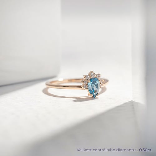 Zásnubní prsten s certifikovaným fancy blue lab-grown diamantem Wilf
