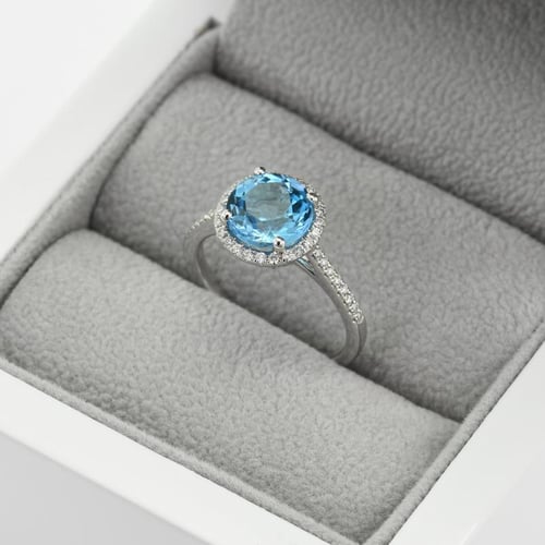 Zlatý prsten s 2.75ct topazem a diamanty Xana
