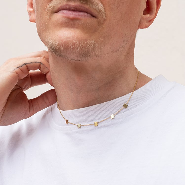 Stříbrný náhrdelník s hvězdami Malý princ 123614