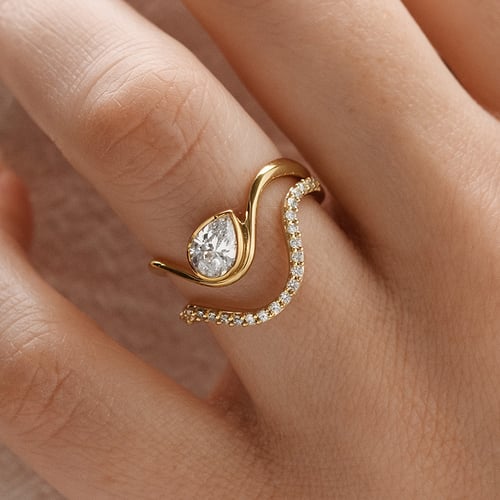 Atypický prsten s lab-grown diamanty May