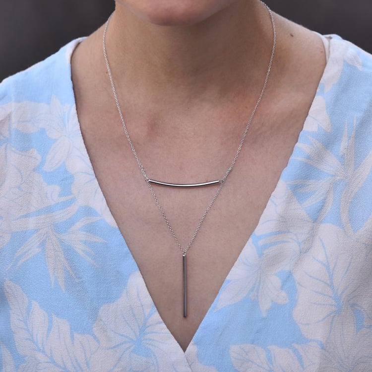 Elegantní stříbrný náhrdelník 45247