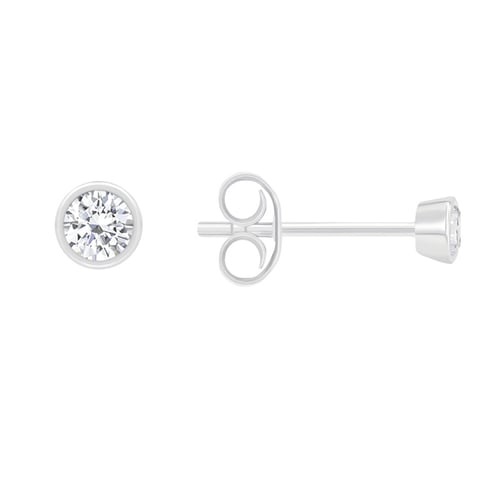 Náušnice s bezel osazenými 0.20 ct diamanty Themisena