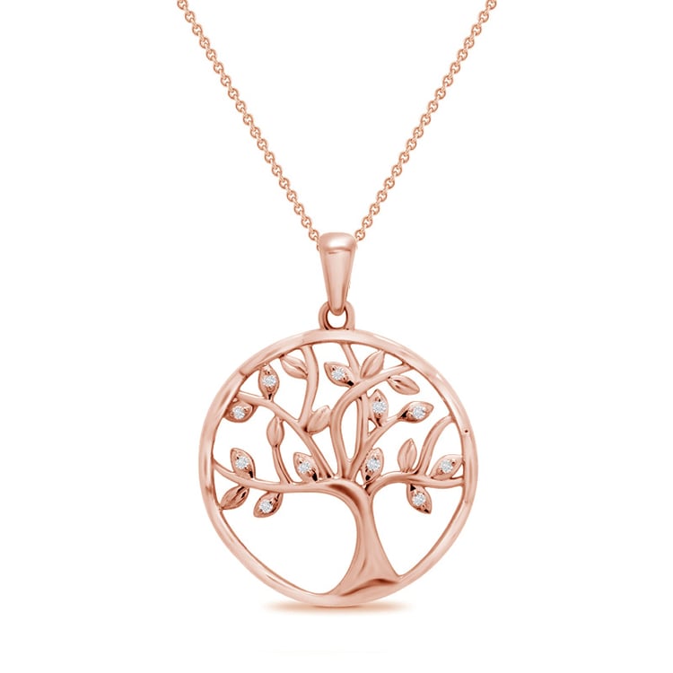 Stříbrný strom života s lab-grown diamanty Eudora 104225