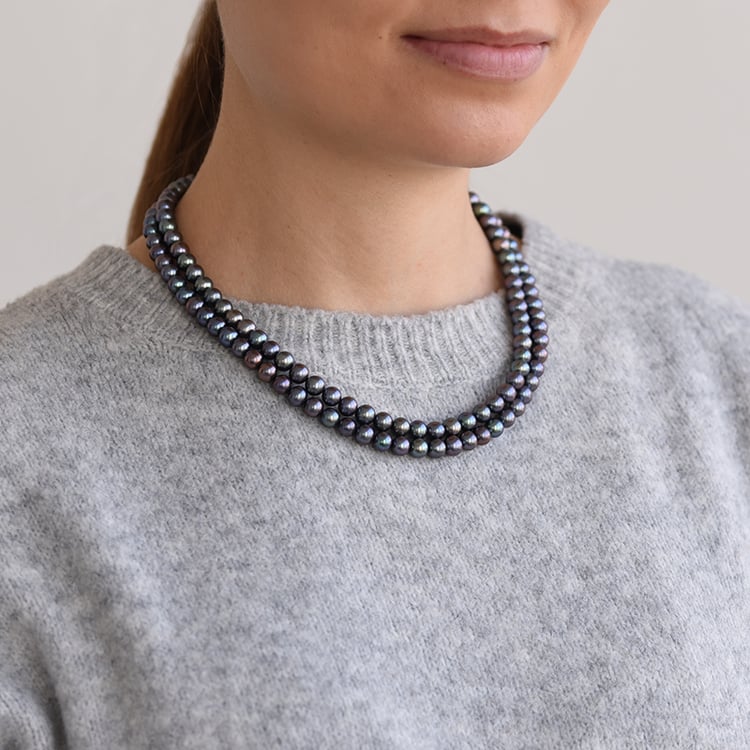 Náhrdelník s perlami zlatý 58835