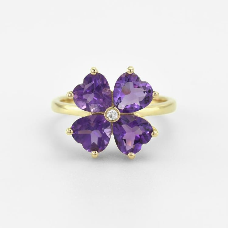 Prsten s ametysty a diamantem 47310