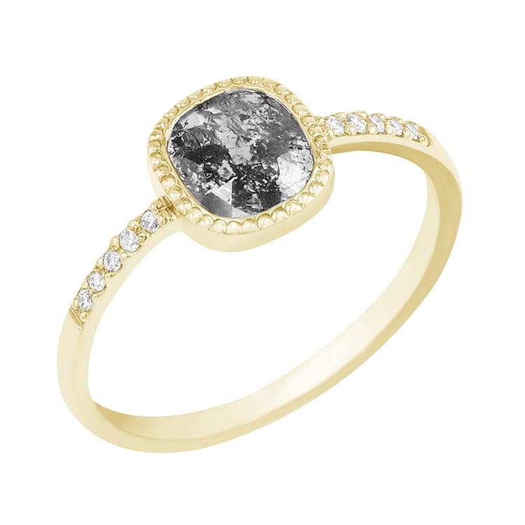 Prsten s emerald salt and pepper diamantem a lab-grown diamanty Adaline 97138