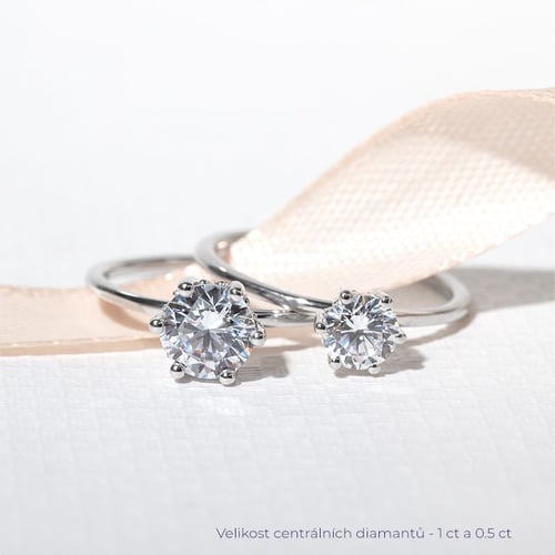 Zdobený zásnubní prsten s lab-grown diamanty Donia