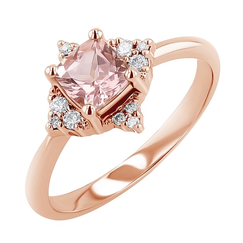 Prsten s morganitem a diamanty Ethany